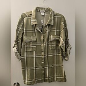 Olive Plaid Button Down Shirt